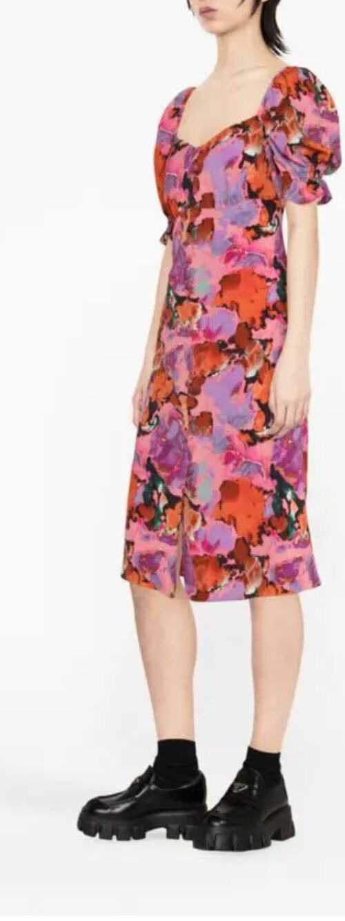 NWT Paul Smith Floral Print Dress Pink Purple Red EU 48 16 Plus